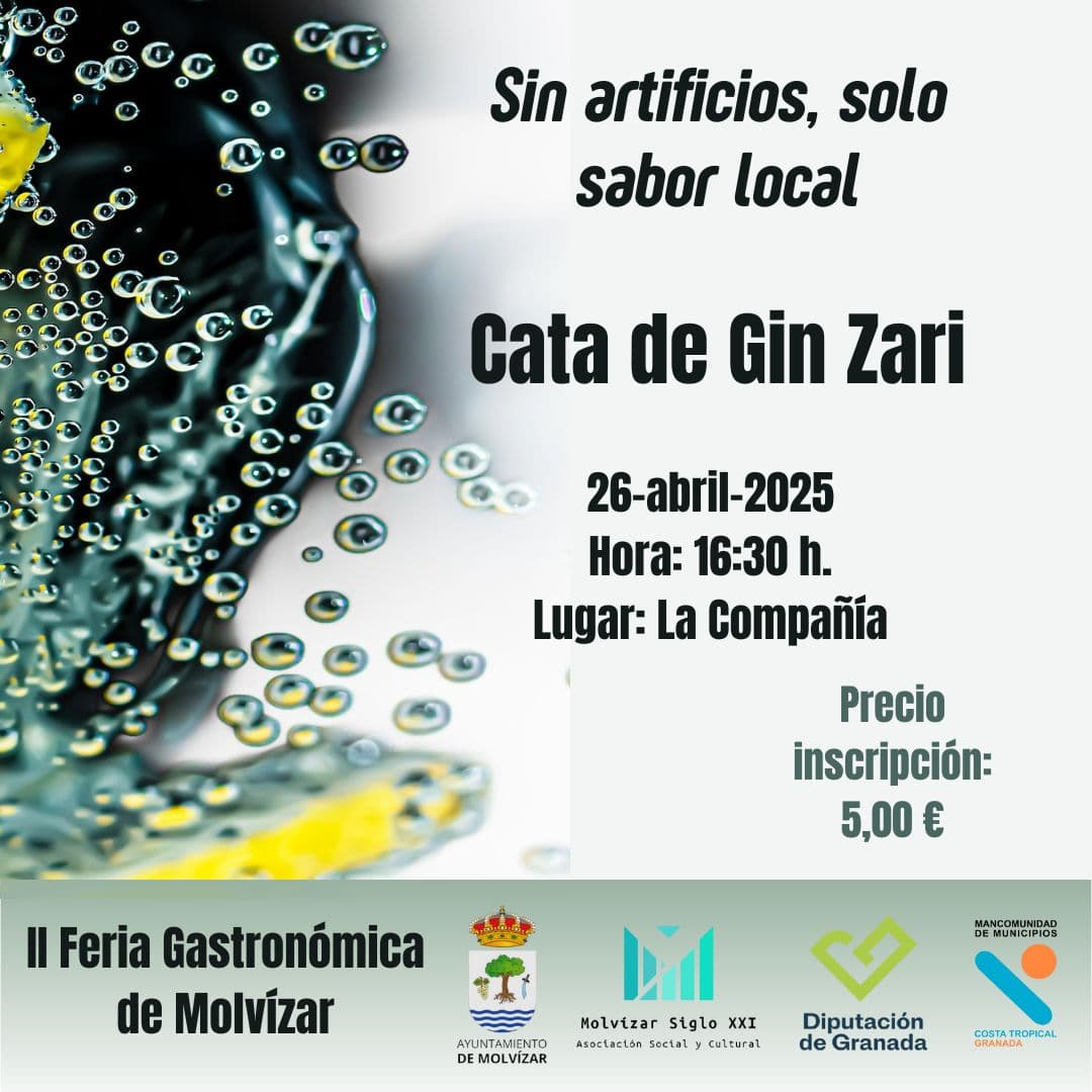 Cartel Cata-Degustación de Ginebra Artesanal con Gin Zari