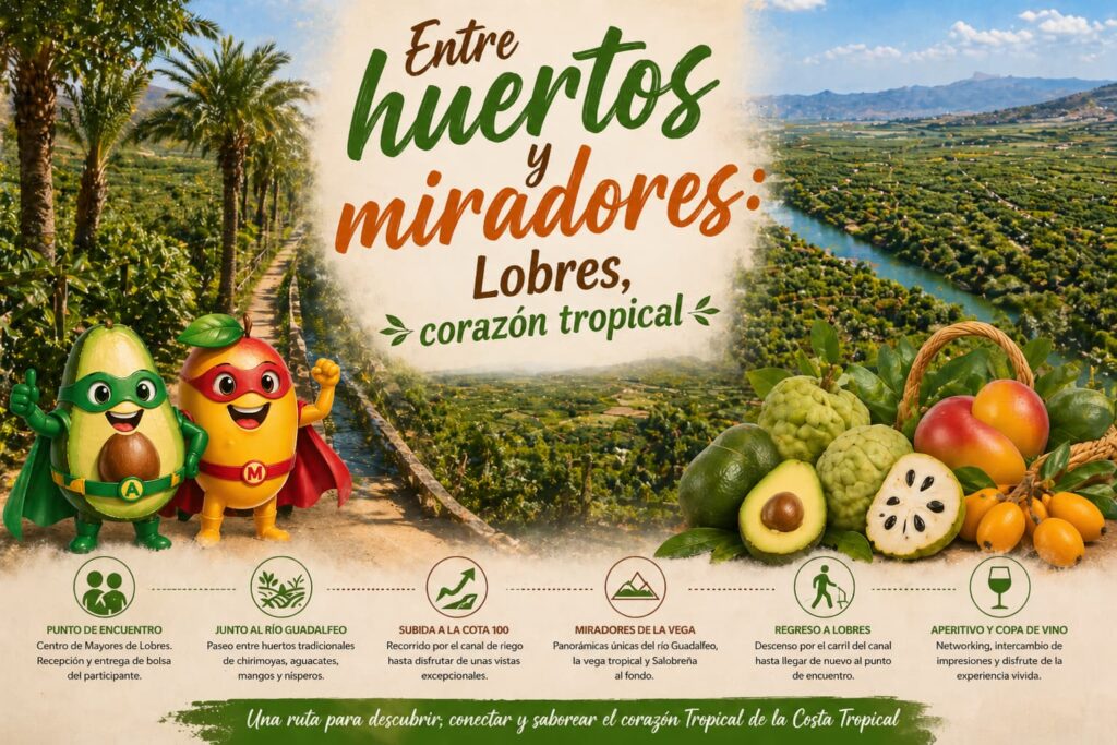 Cartel técnico entre rutas con sabor tropical